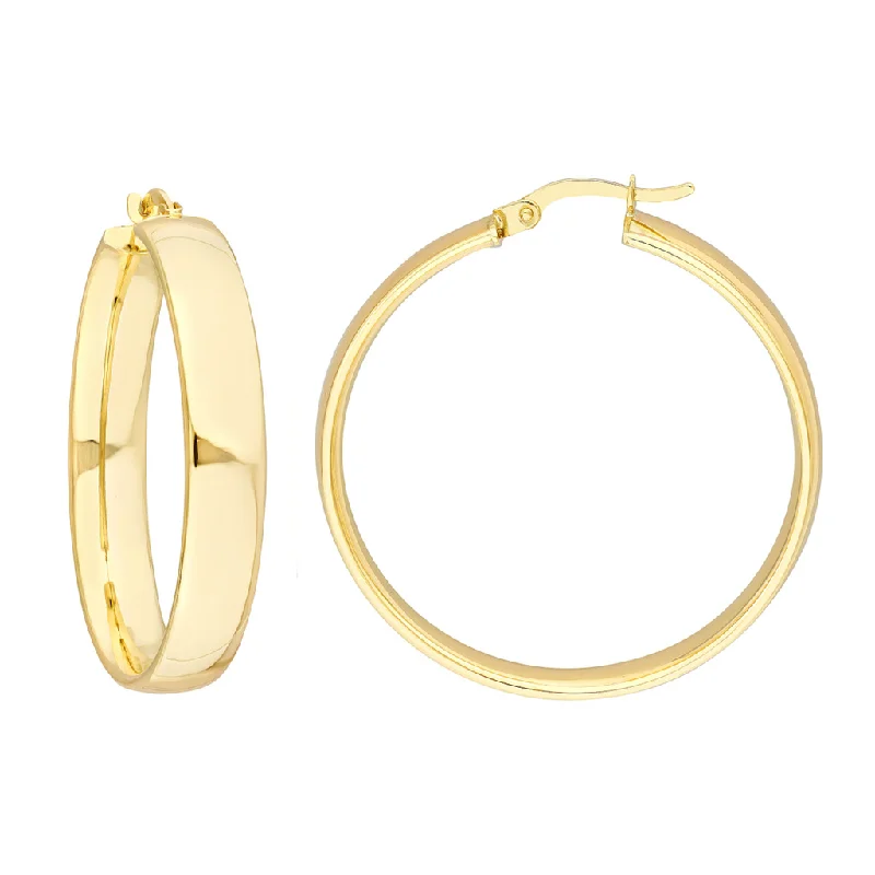 Funky earrings for young girls -10K Yellow Gold 30mm Medium Hoop Earrings