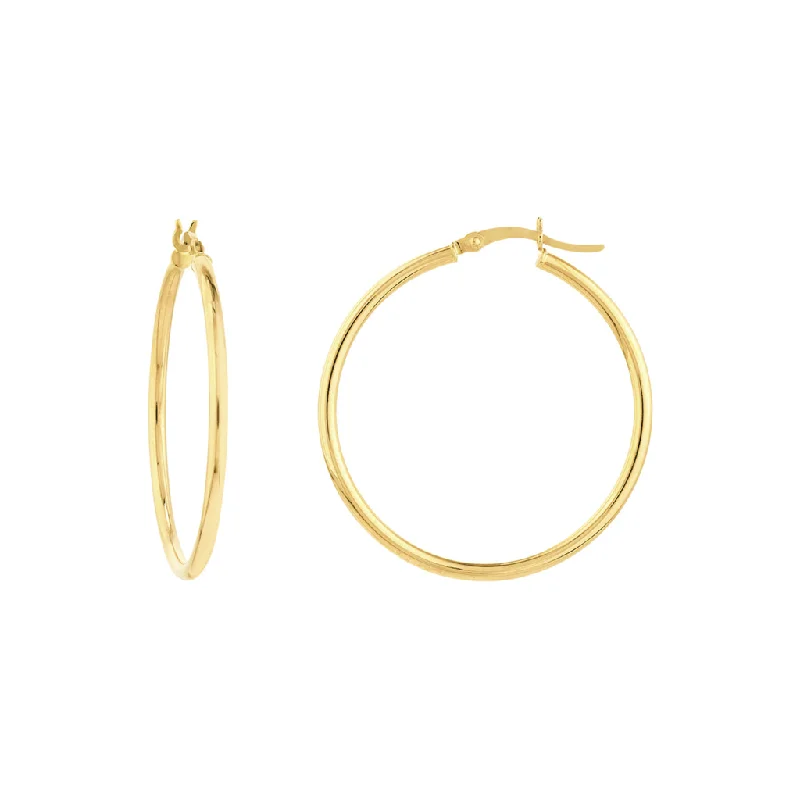 Rose gold earrings -10K Yellow Gold 35mm Large Hoop Earrings