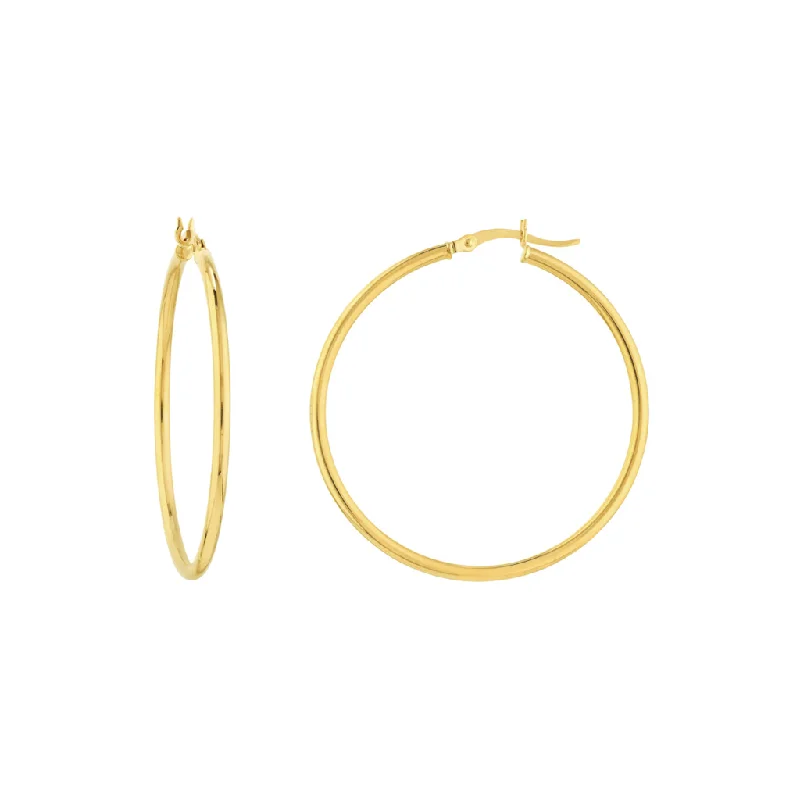 Sterling silver earrings -10K Yellow Gold 40mm Hoop Earrings