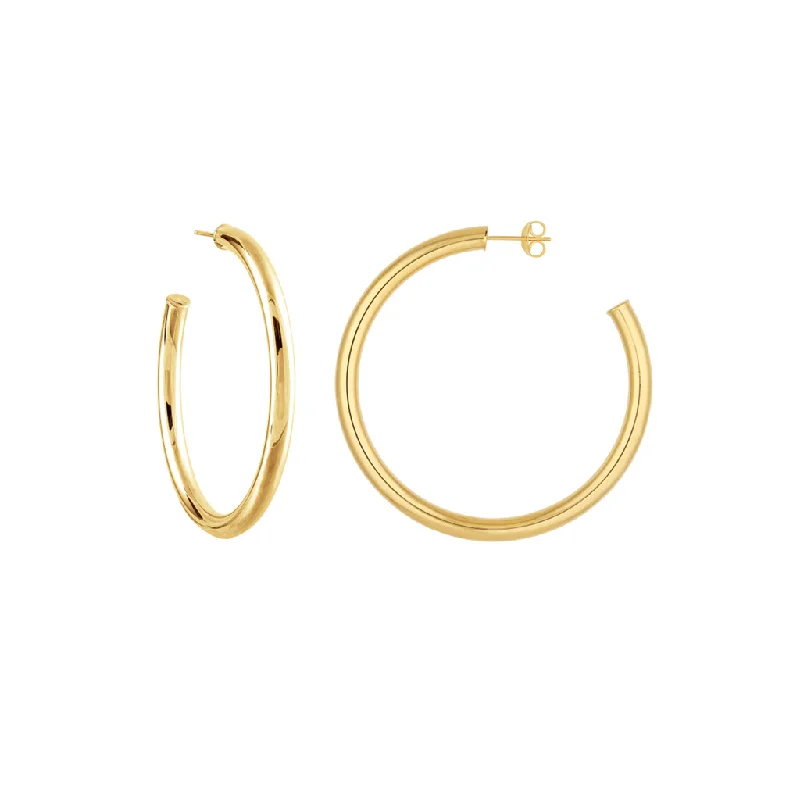 Glamorous drop earrings -14K Yellow Gold 50mm Large Open Hoop Earrings