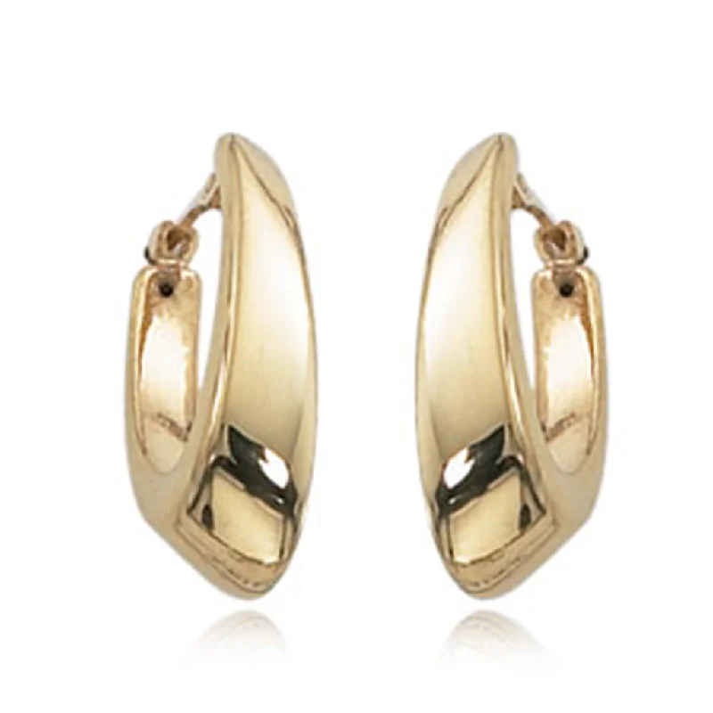 Jewelry earrings for special occasions -14K Yellow Gold Small Oval Hoop Earrings