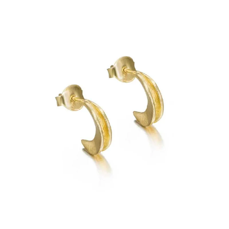 Artistic earrings for gifts -18K Yellow Gold Vermeil Baby Hoop Earrings