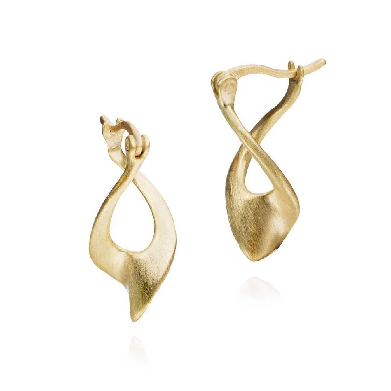 Contemporary earrings for women -18K Yellow Gold Vermeil Twist Hoop Earrings