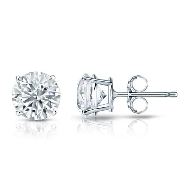 Elegant silver earrings -Auriya 14k Gold GIA Certified 4.20 ct. TDW Round Diamond Stud Earrings