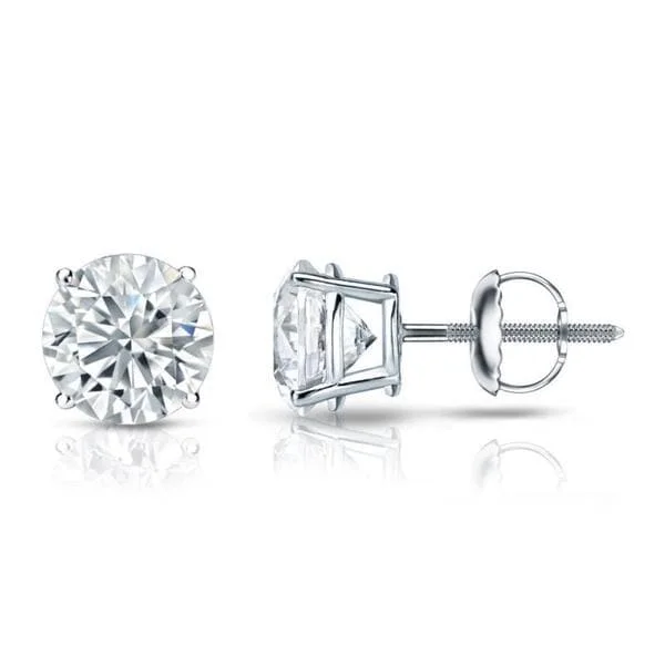 Chic earrings for casual wear -Auriya 14k Gold GIA Certified 4.50 ct. TDW Round Diamond Stud Earrings