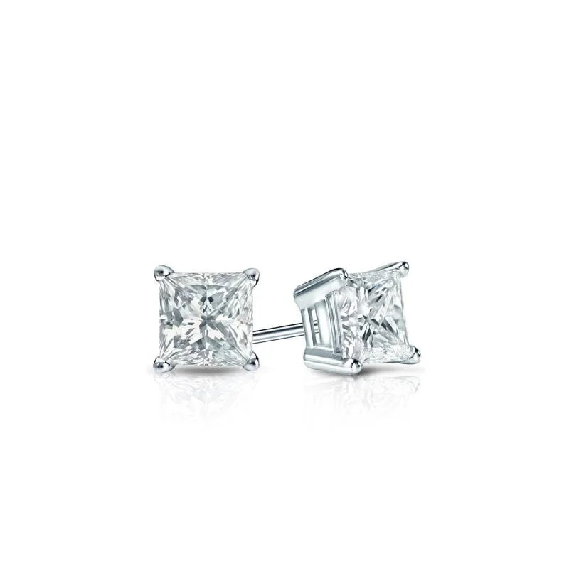 Colorful earrings for fashion -Auriya 18-karat Gold Lab Grown 8.00 carat TDW Princess Diamond Stud Earrings 4-Prong Basket Screw-back