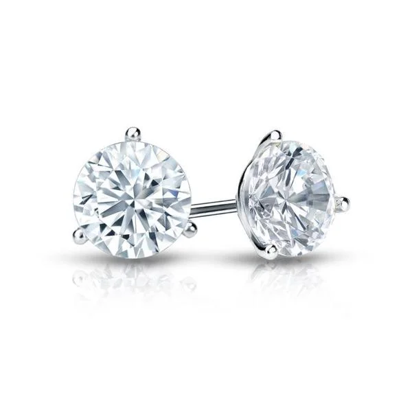 Elegant gemstone drop earrings -Auriya 18k Gold GIA Certified 2.70 carat TDW 3-Prong Martini Round Diamond Stud Earrings