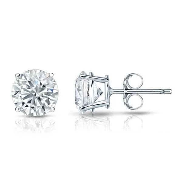 Statement hoop earrings -Auriya Platinum GIA Certified 3.00 carat TDW Round Diamond Stud Earrings