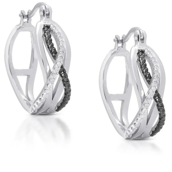 Beaded crystal drop earrings -Finesque Gold over Sterling Silver 1/5ct TDW Diamond Infinity Design Hoop Earrings