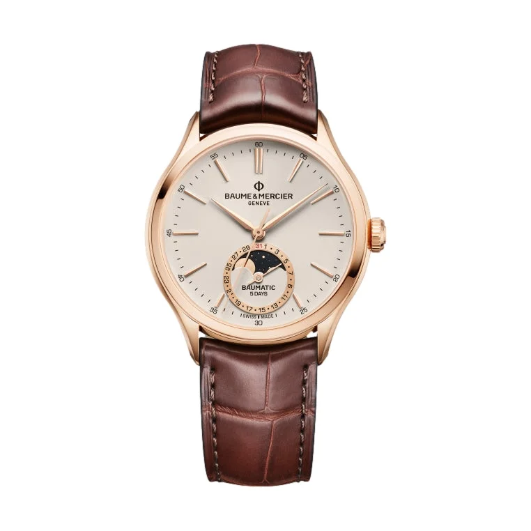 affordable luxury watches for men-Clifton 10736 18k Pink Gold Moonphase 39mm