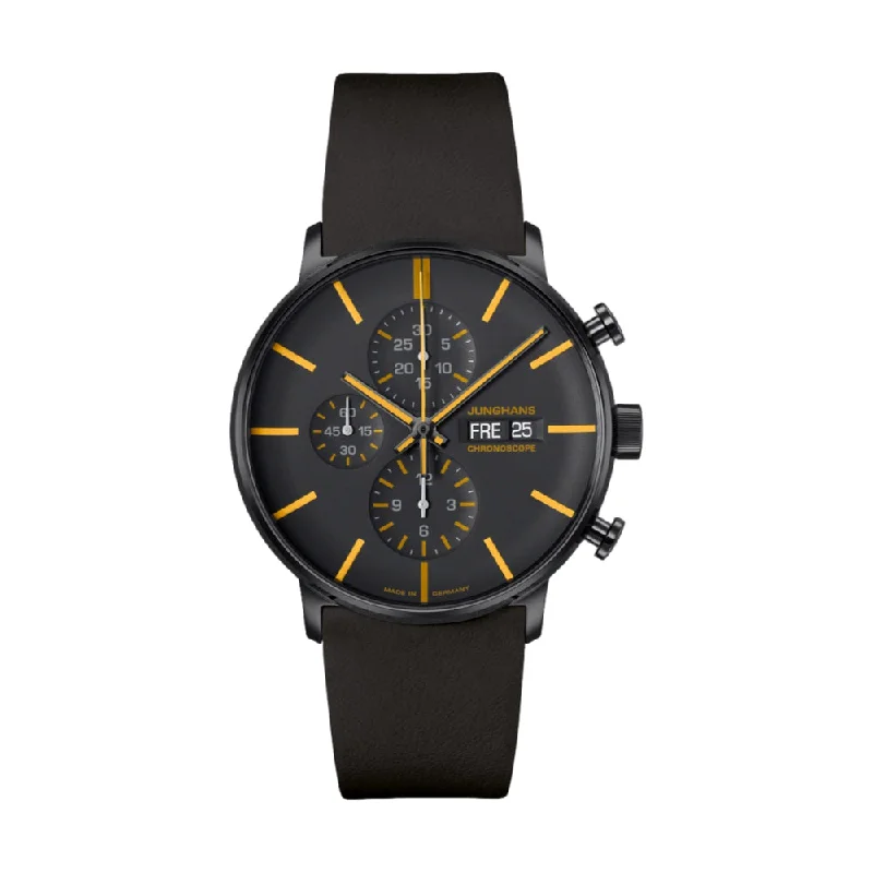 stylish and classic watches for men-Form A Chronoscope Brown on Black Strap