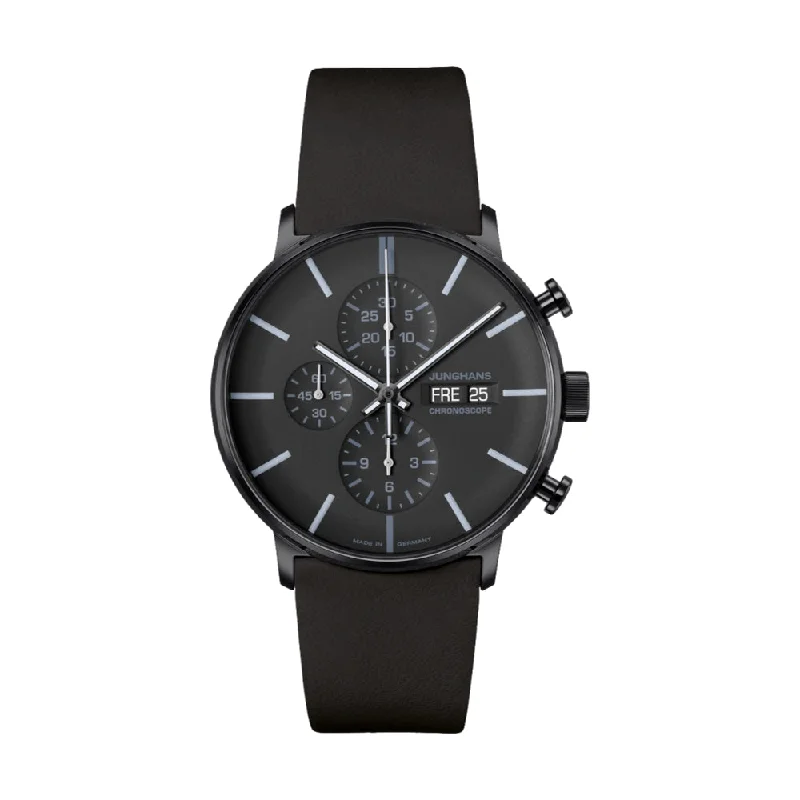 eco-friendly watches for men with bamboo-Form A Chronoscope Grey on Black Strap