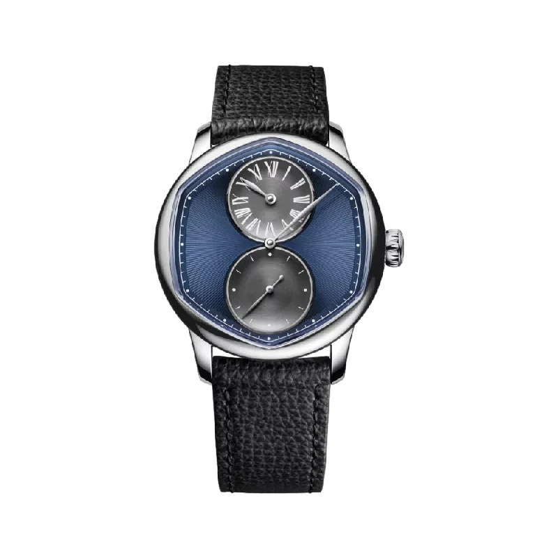 watches for women with minimal metal accents-Le Régulateur Louis Erard x Cédric Johner Blue