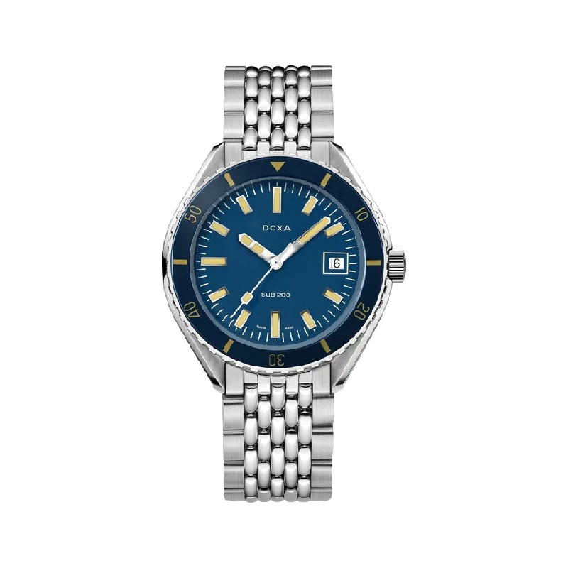 water-resistant watches for men with depths-Sub 200 Caribbean Blue Dial on Bracelet, 42mm