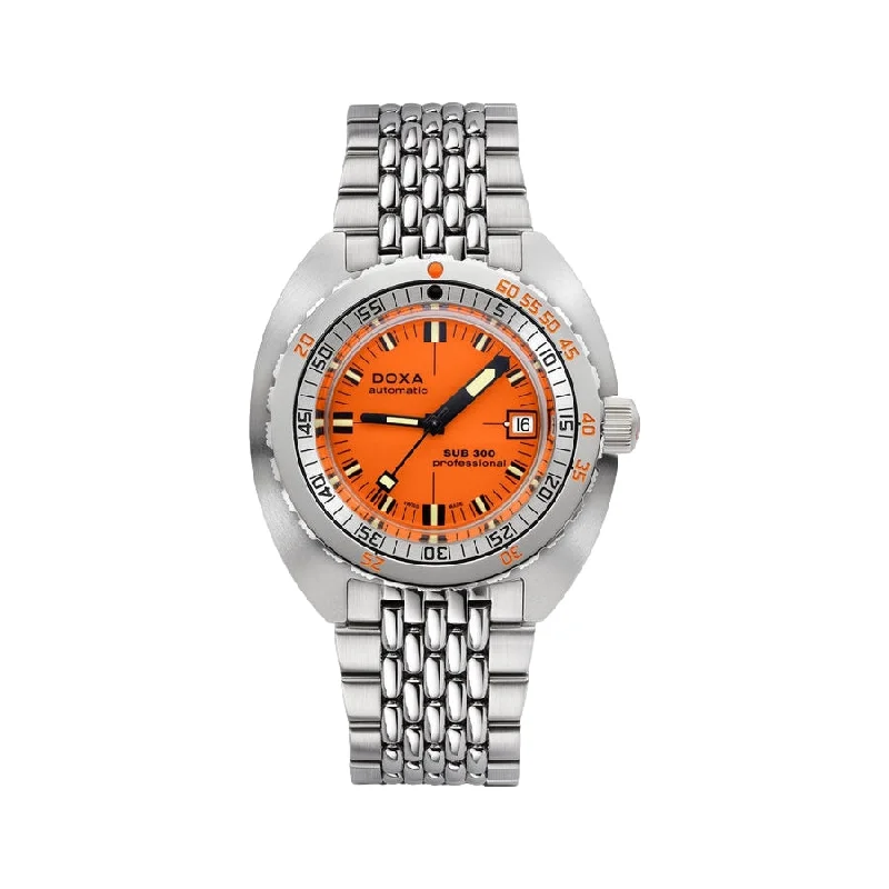 budget-friendly automatic watches for men-Sub 300 Professional Orange Dial on Bracelet, 42.5mm