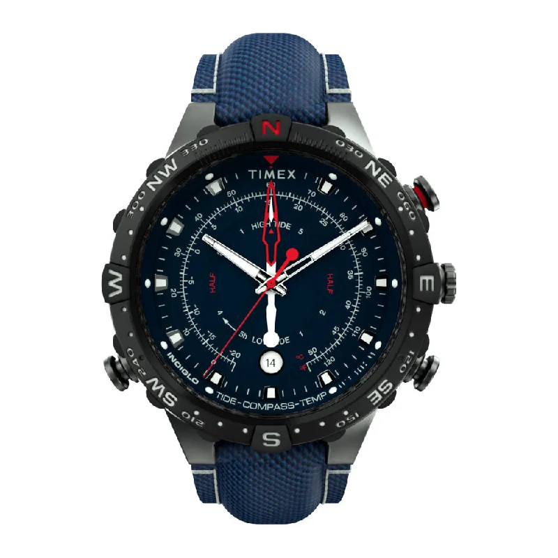 top-rated sports watches with heart rate sensors-Allied GMT Chronograph 45mm Fabric Band