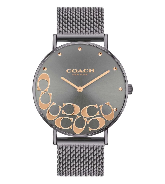 stylish black leather strap watches for men-Perry Grey