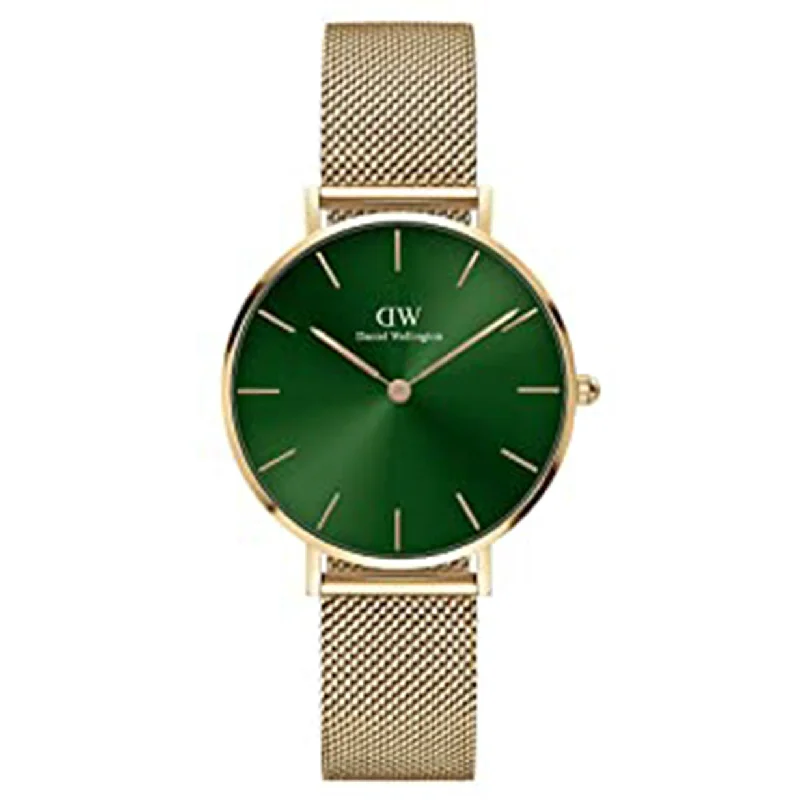 large dial watches for men-Petite Emerald Green & Gold