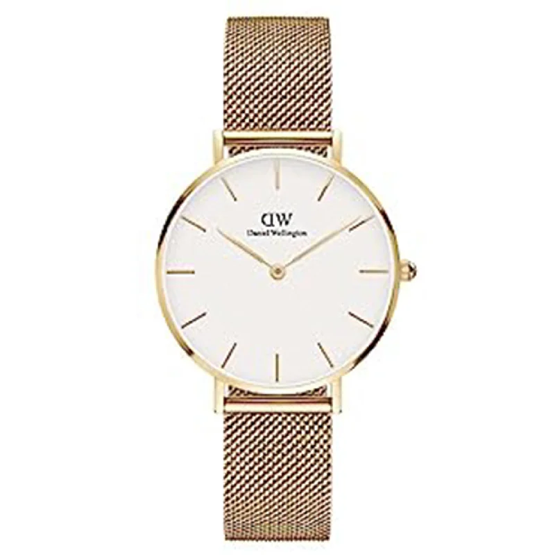 oversized watches with stainless steel bands-Petite Evergold White & Gold