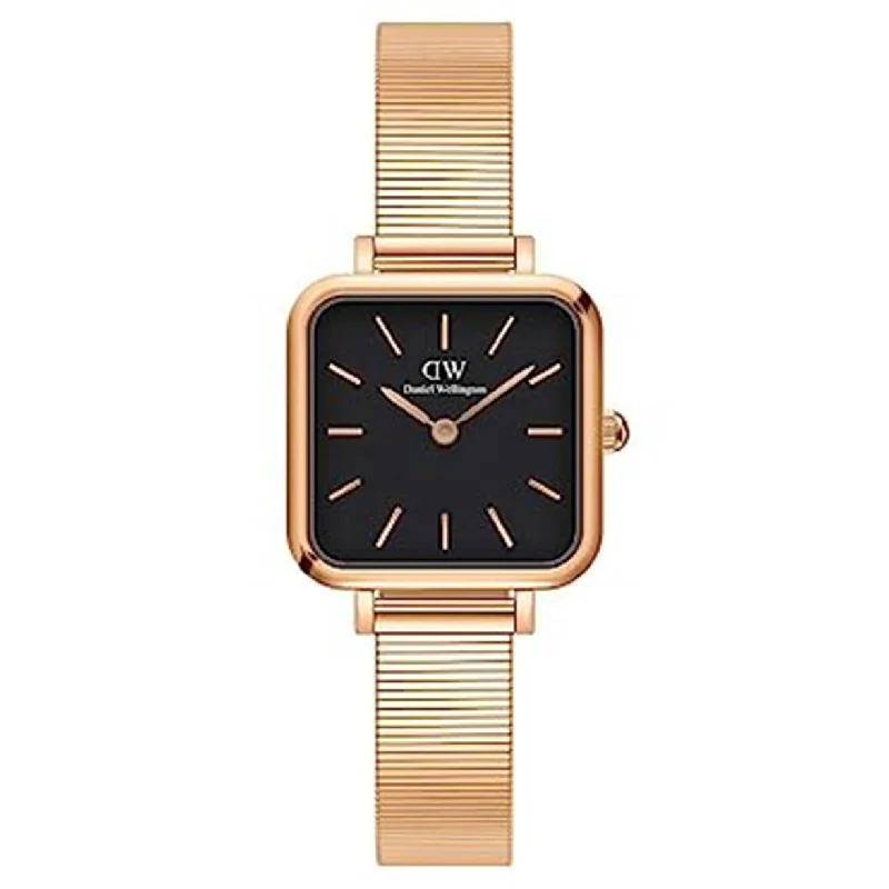 best women’s watches for work-Quadro Studio Black & Rose Gold