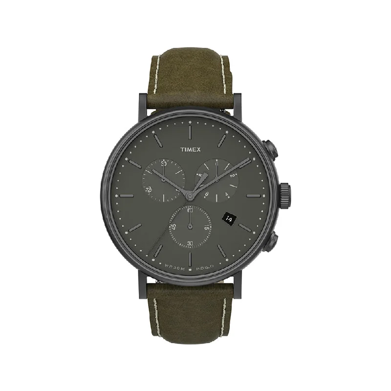 best military watches for men-Fairfield Chronograph 41mm Leather Band