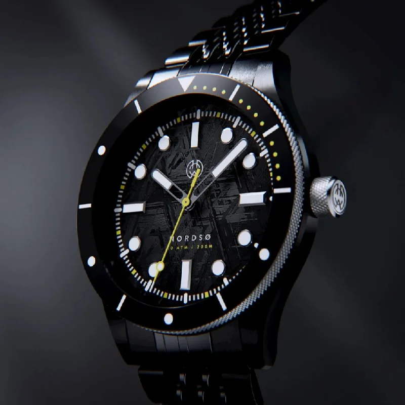 men’s watches with military-inspired designs-Henry Archer Nordsø Eclipse - Black Meteorite - Black Case