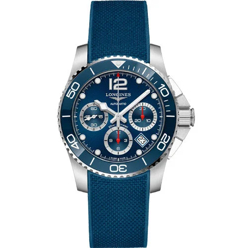 leather strap women’s watches for work-Longines Hydroconquest Blue dial Men 41mm