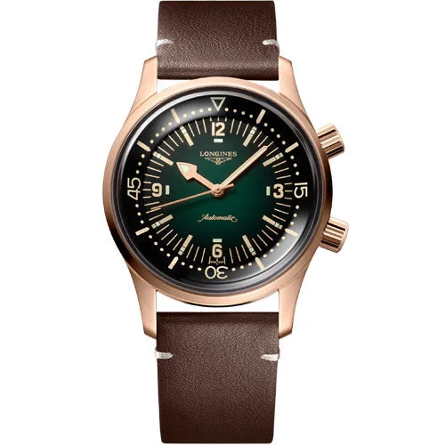 oversized watches with stainless steel bands-Longines Legend Diver Green dial Men 42mm