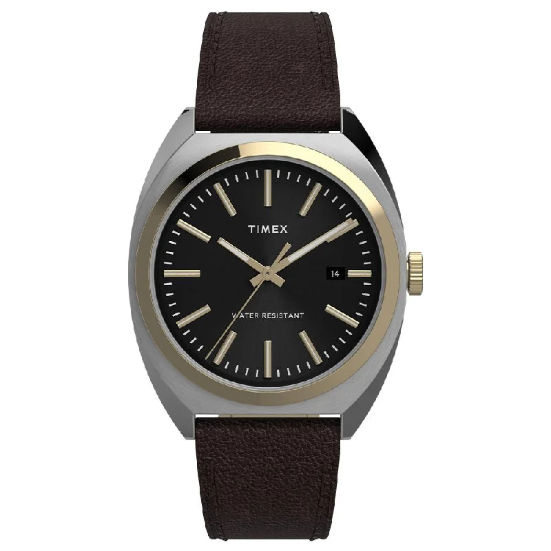 eco-conscious sport watches for men-Milano XL Date 38mm Leather Band