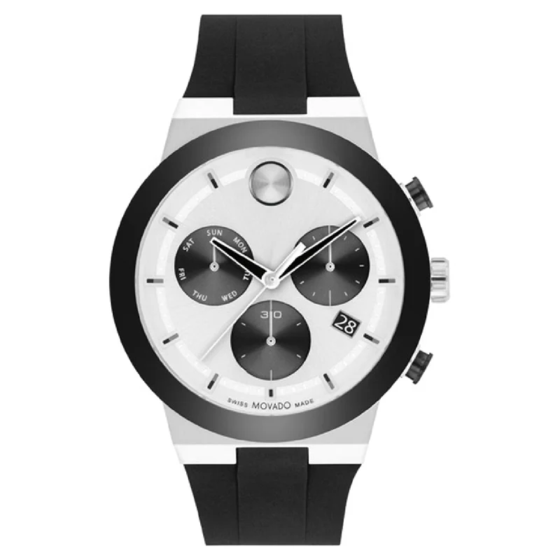 women’s sports watches for workouts-Movado Bold Fusion Silver Dial Men 44.5mm