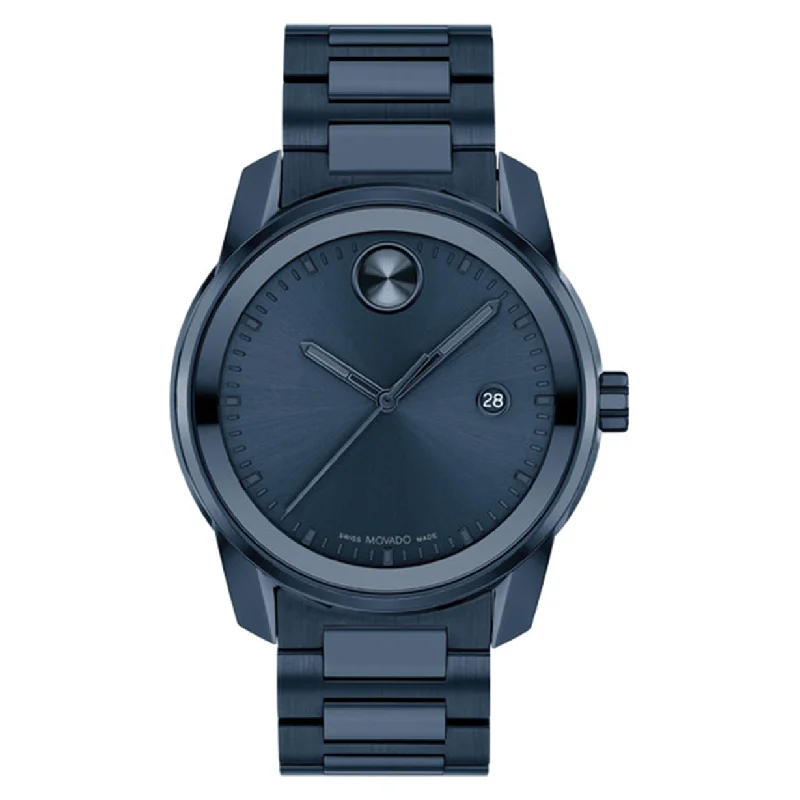 watches with digital displays for easy reading-Movado Bold Verso Blue Dial Men 42mm