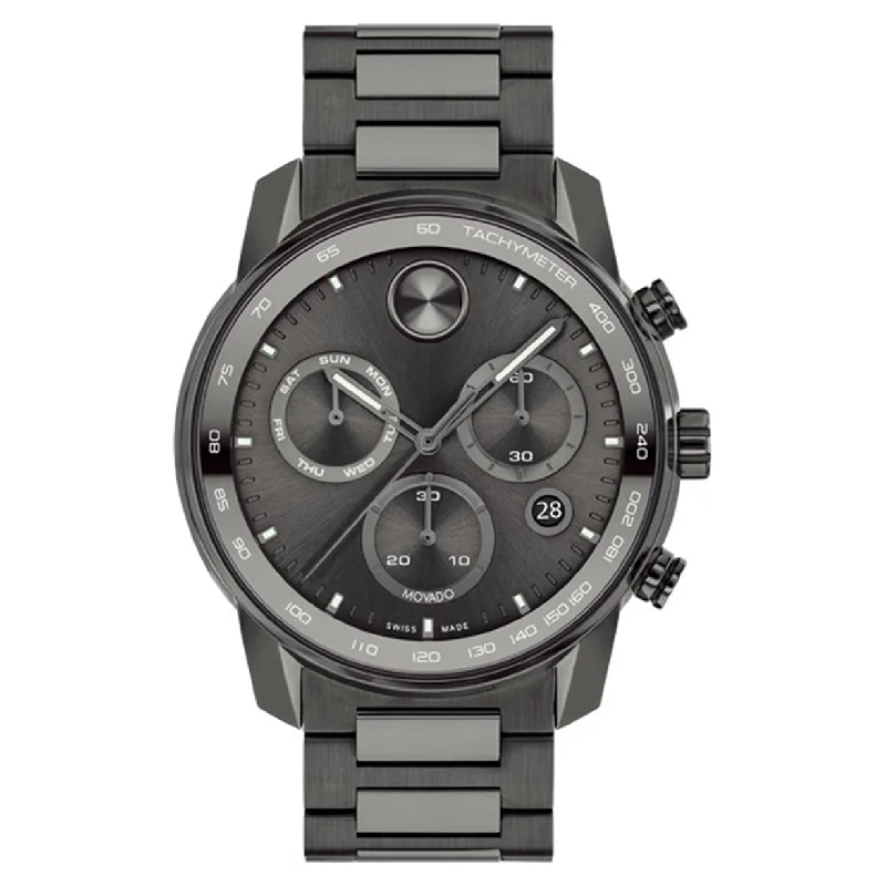 best sports watches for triathletes-Movado Bold Verso Gunmetal Dial Men 44mm