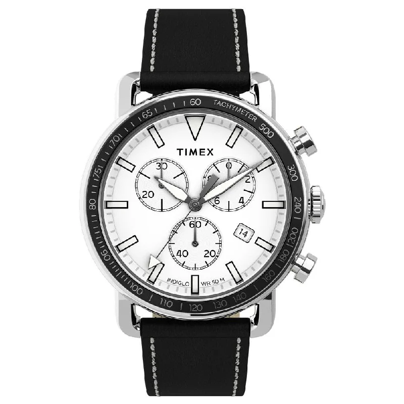 stylish leather watches for men-Port Chronograph 42mm Leather Band