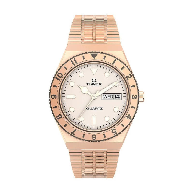 top luxury women’s watches-Q Timex Reissue Day-Date 36mm Stainless Steel Band