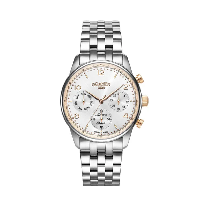 stylish sport watches for women-Roamer Modern Classic 509902 49 24 20 White Dial Men's Watch