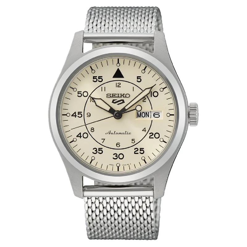 stylish unisex watches-Seiko 5 Sports Beige Dial Men 39.4mm