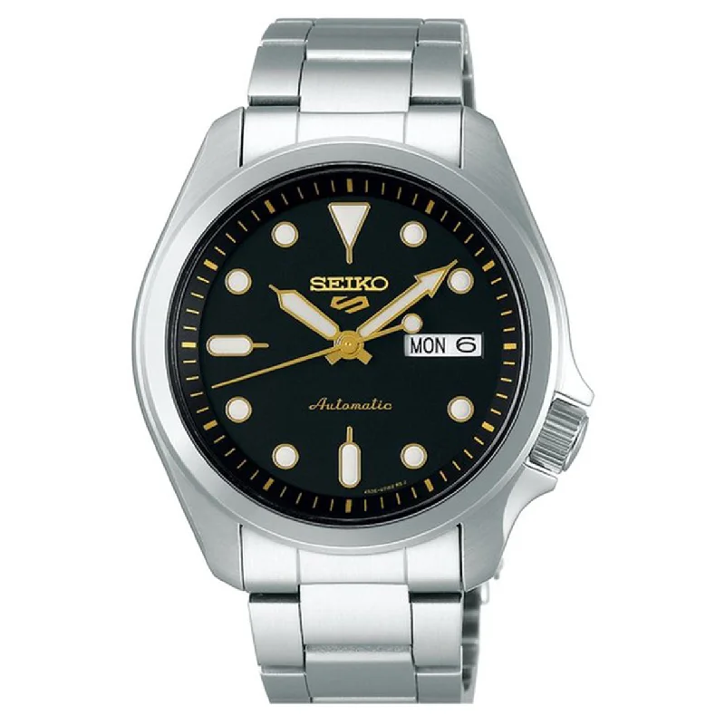 durable military watches for women-Seiko 5 Sports Black Dial Men 40mm