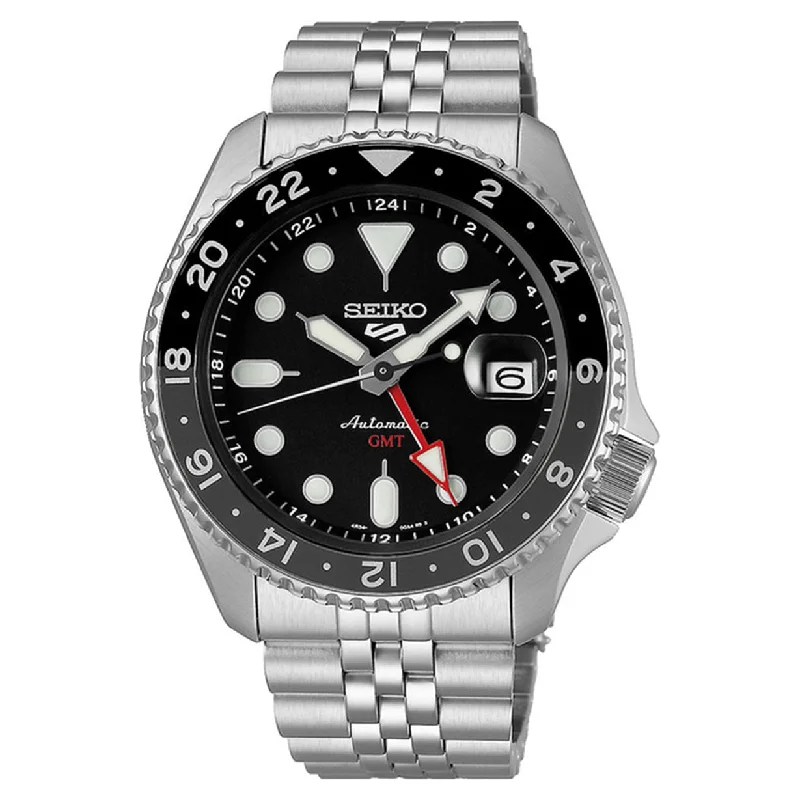 stylish wrist watches for men-Seiko 5 Sports Black Grape Black Dial Men 42.5mm