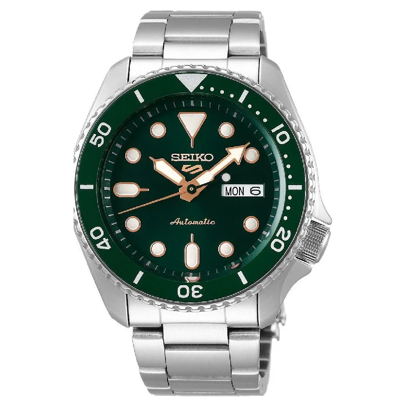 affordable sport watches for men-Seiko 5 Sports Green Dial Men 42.5mm