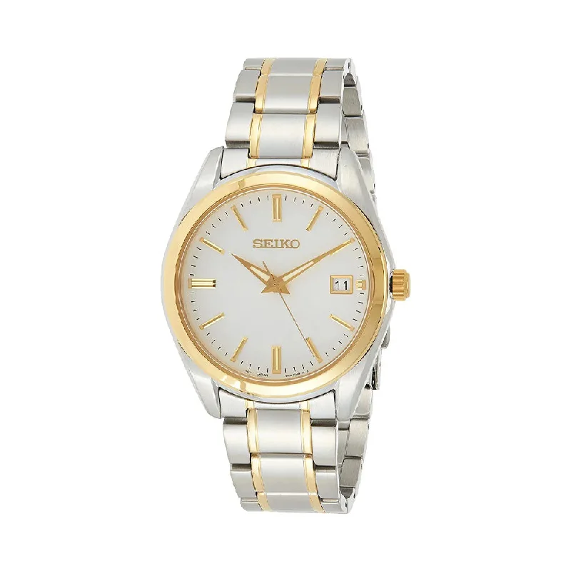 sleek design watches for men-Seiko Analog White Dial Men's Watch-SUR312P1