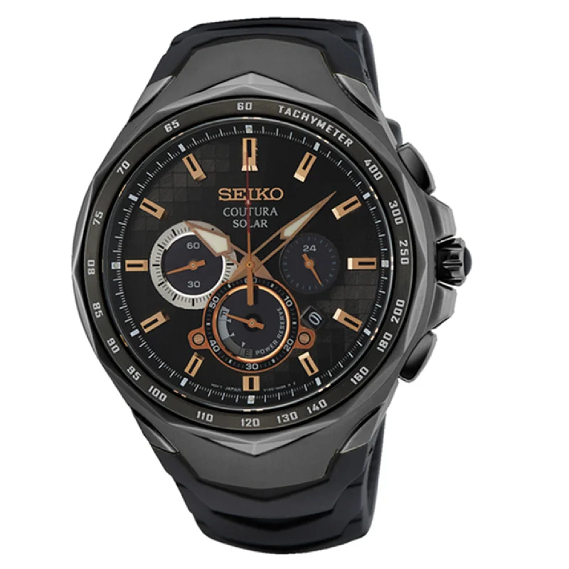 top rated men’s wristwatches-Seiko Coutura Black Dial Men 45.5mm