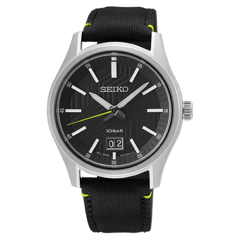 hybrid watches with fitness features for men-Seiko Dress Black Dial Men 39.5mm