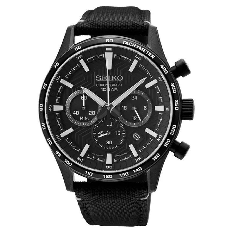 best watches for professional athletes-Seiko Dress Black Dial Men 43mm