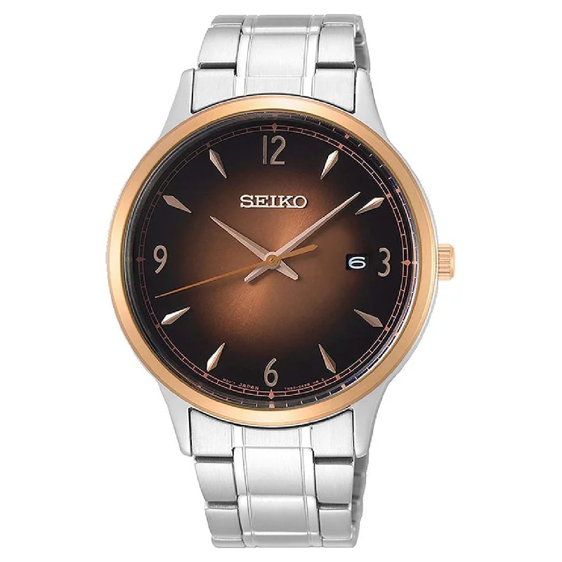 fashion watches for teen girls-Seiko Dress Brown Dial Men 40.6mm