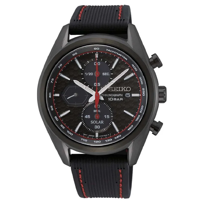 best smart watches for men-Seiko Macchina Sportiva Black Dial Men 41.4mm