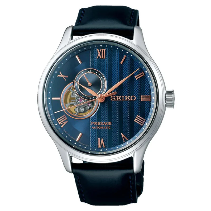 watches for men with luminous hands-Seiko Presage Blue Dial Men 41.8mm