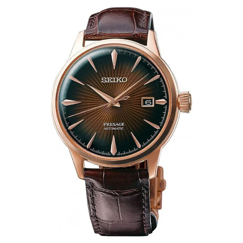 best watches for gym workouts-Seiko Presage Brown Dial Men 40.5mm