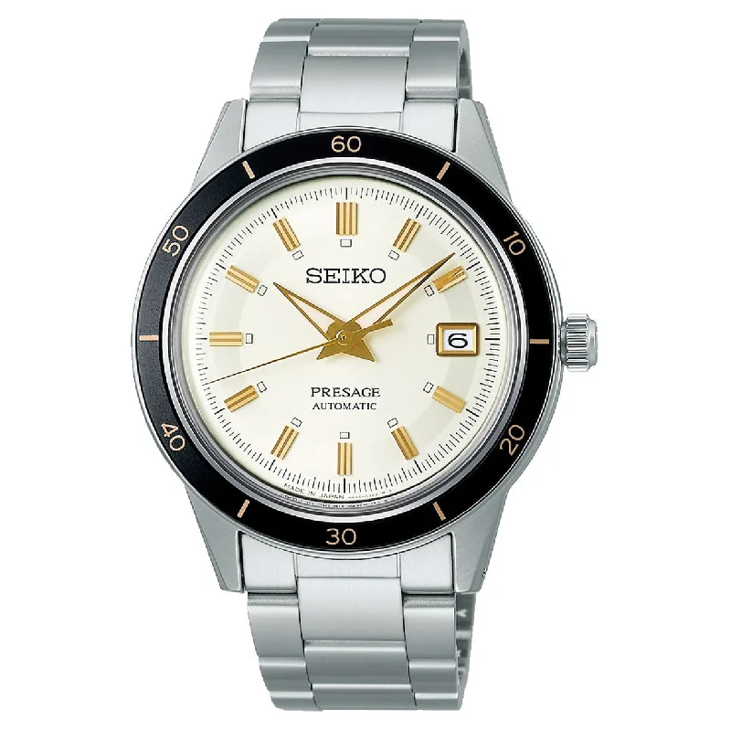 men’s watches with black leather bands-Seiko Presage White Dial Men 41mm