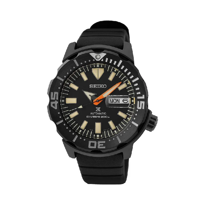 rugged watches with altimeter and GPS features-Seiko SRPH13K1 Men Prospex Automatic Black Series Monster