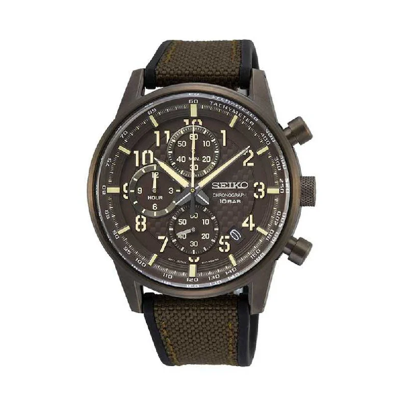 stylish digital watches with Bluetooth connectivity-SEIKO SSB371P1 Discover More Chronograph Watch For Men